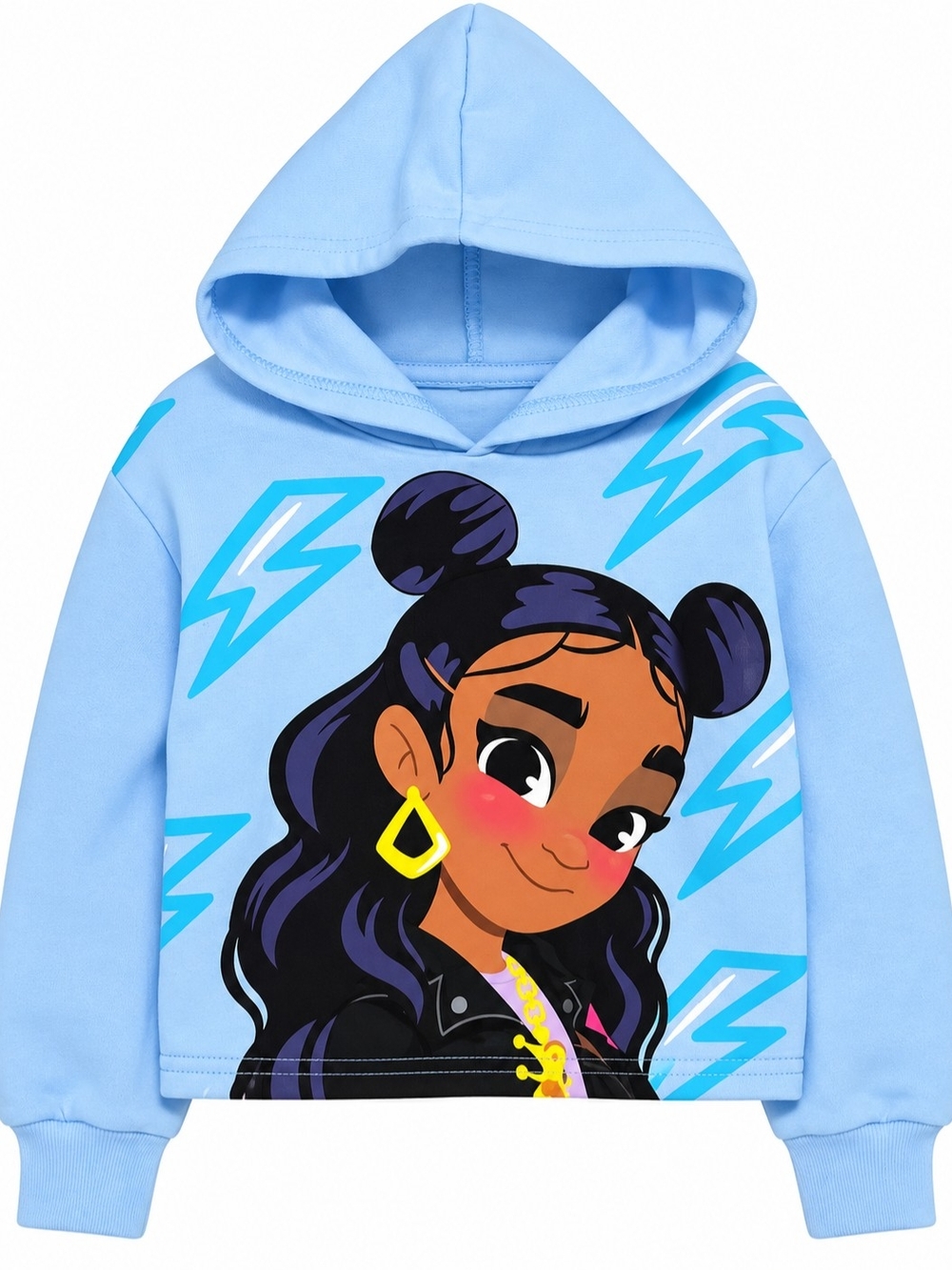 Nickelodeon Light Blue Girls' Hoodie with Cartoon Graphic